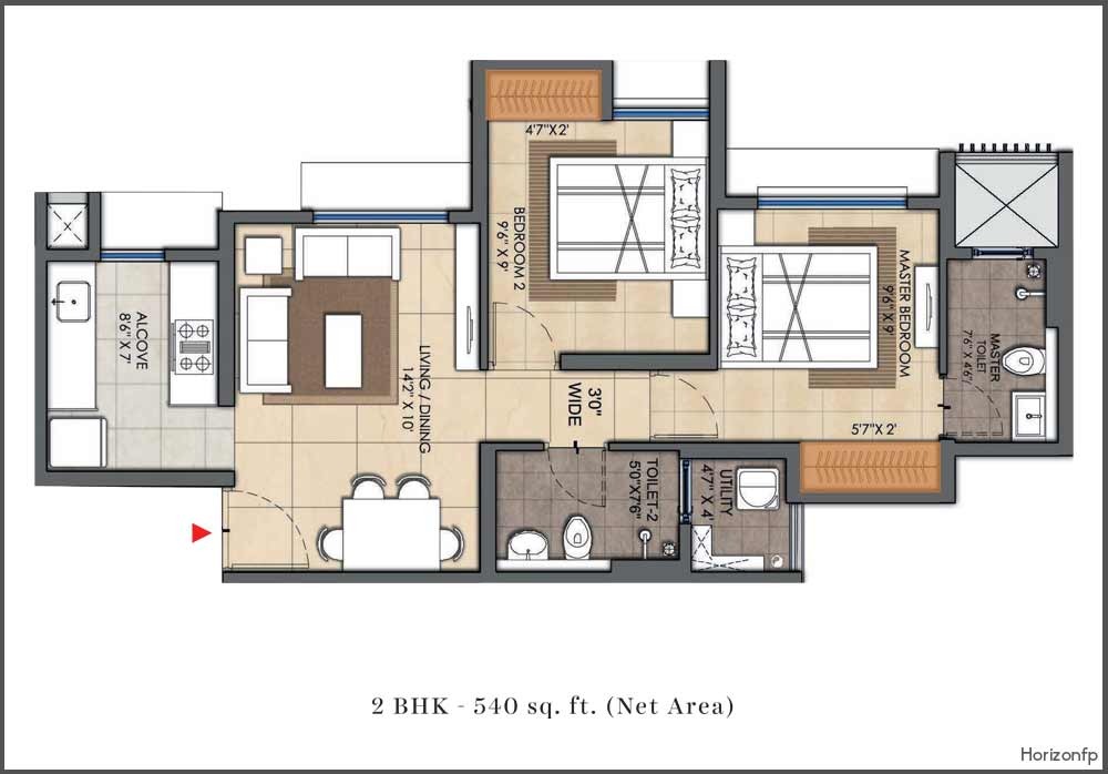 2 BHK With Deck