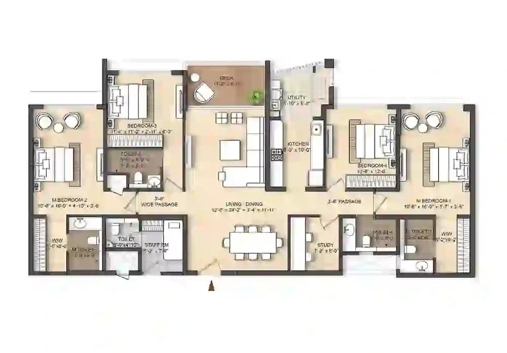 4 BHK With Study
